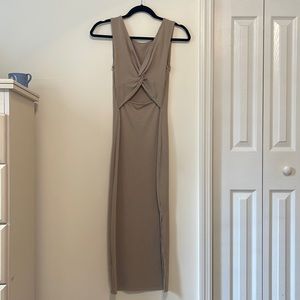 Body-con taupe dress, size small.